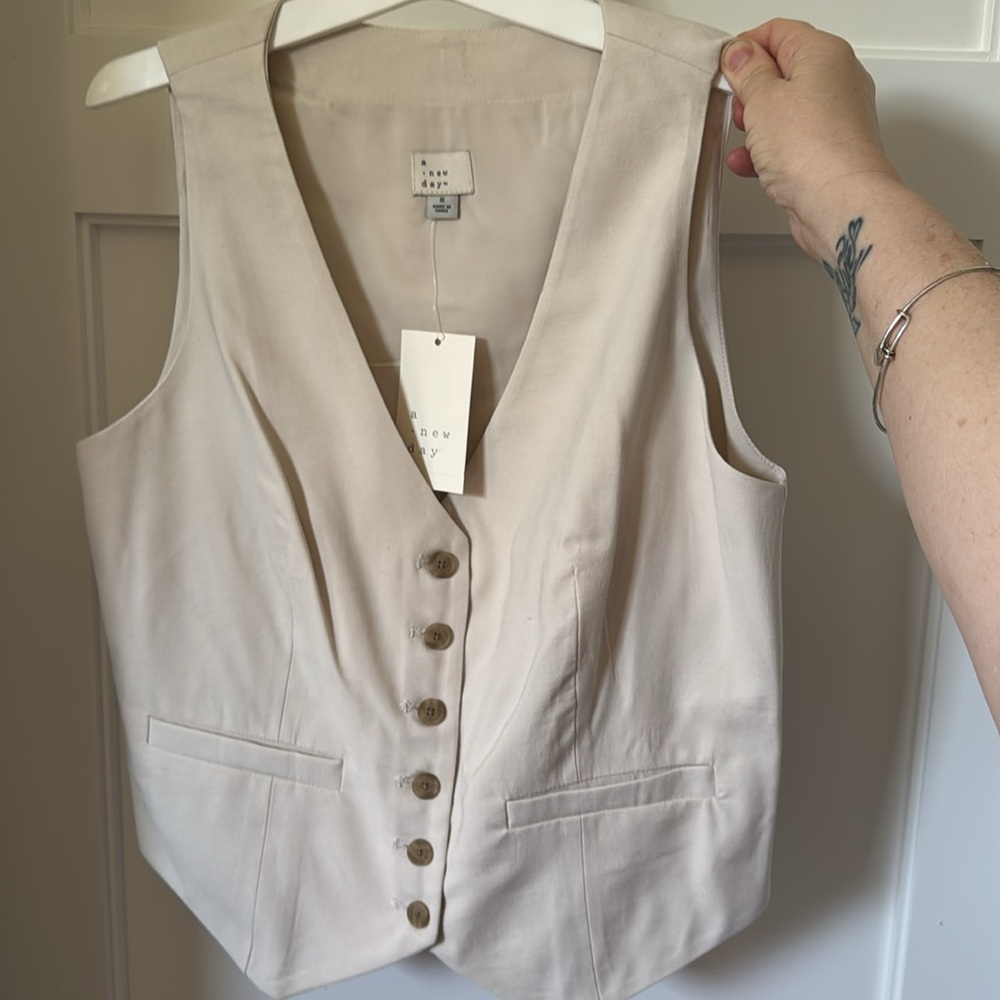 Beige Sleeveless Vest
